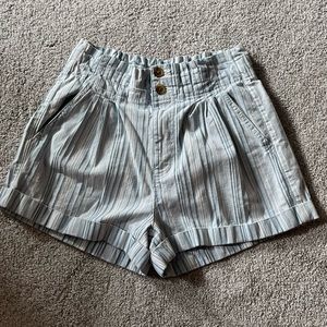 Blue And White Striped American Eagle Mom Shorts